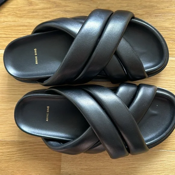 Brand new beautiful and very comfortable black Anine Bing sandals size 37 - Picture 2 of 5